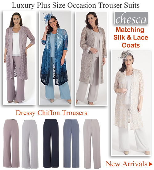 chesca chiffon trouser suits