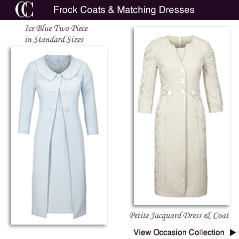 Blue Frock Coat & Dress Petite Ivory Mother of the Bride Outfits