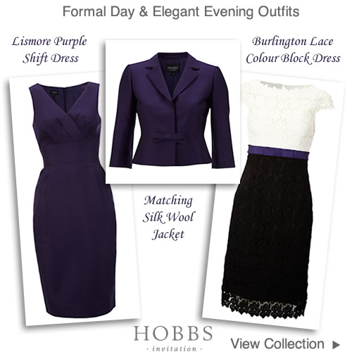 Hobbs Invitation Purple Dress and Matching Jacket