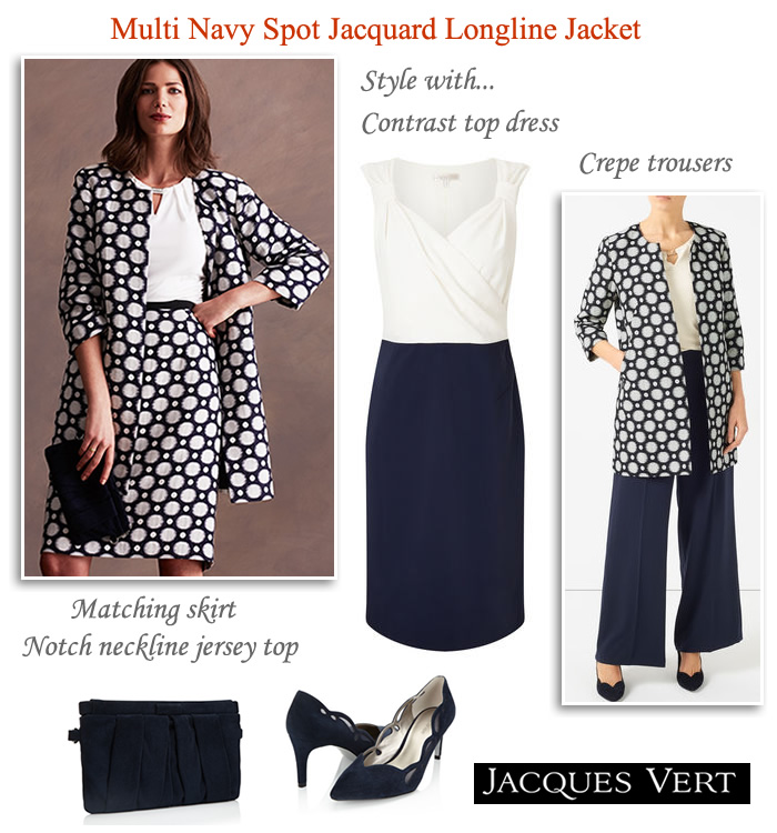 Jacques Vert Jacquard Coats, Occasion Dresses Skirts and Trousers