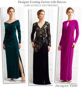Designer Evening Wear Velvet Maxi Dresses with Long Sleeves