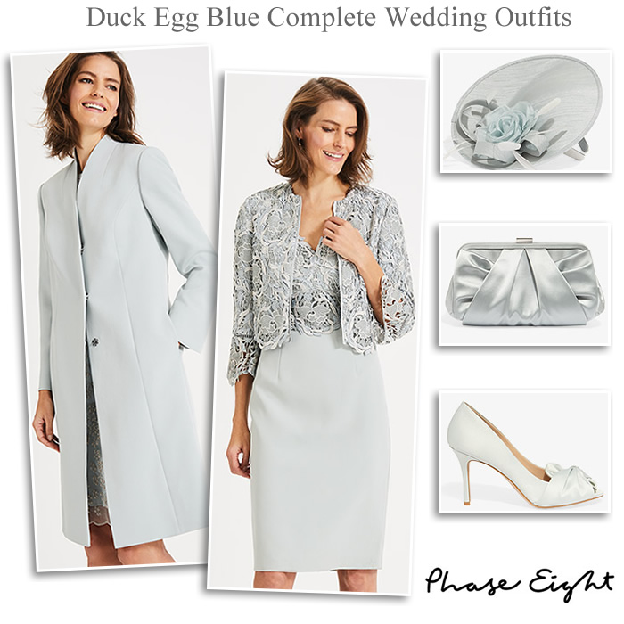 Phase Eight occasionwear Duck Egg Blue Mother of the Bride Dress & Coat Outfits