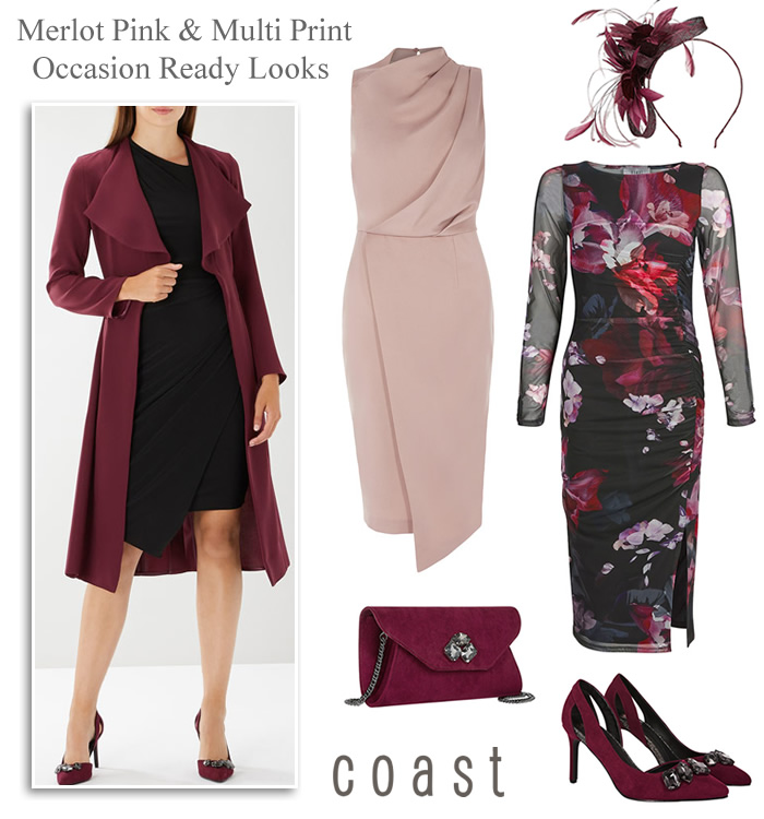 Coast winter wedding outfits modern Mother of the Bride dress and coat occasionwear