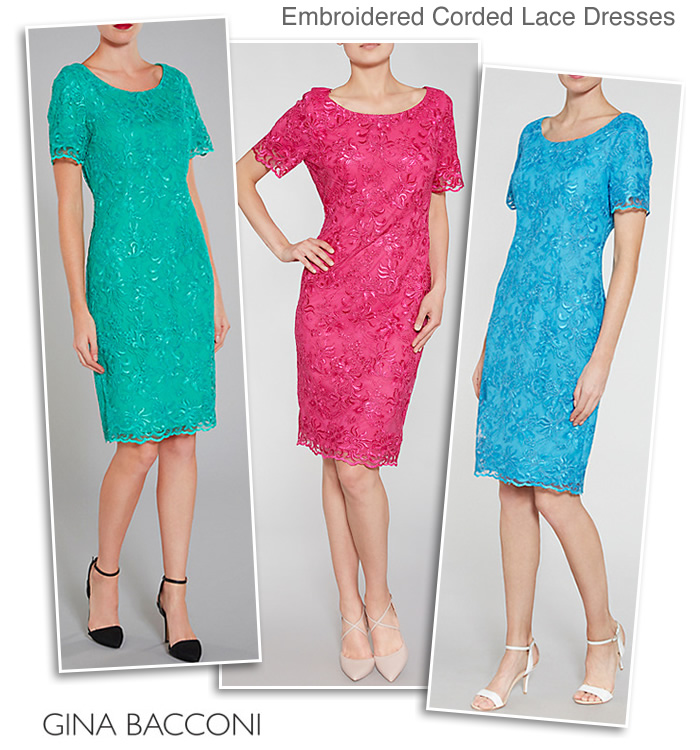 Gina Bacconi Green Pink Blue Lace Summer Dresses