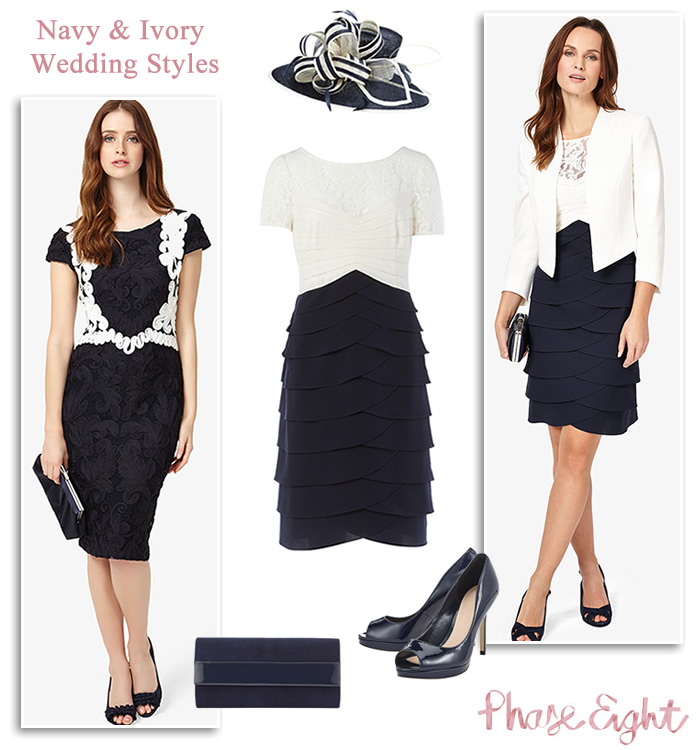 Phase Eight navy ivory winter wedding outfits