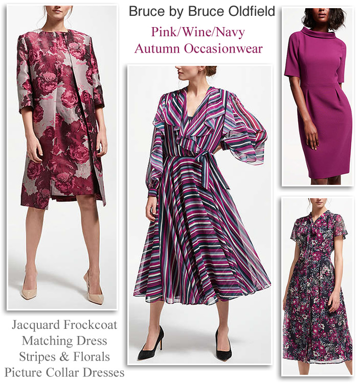 Bruce by Bruce Oldfield occasionwear pink wine and navy Mother of the Bride autumn wedding outfits