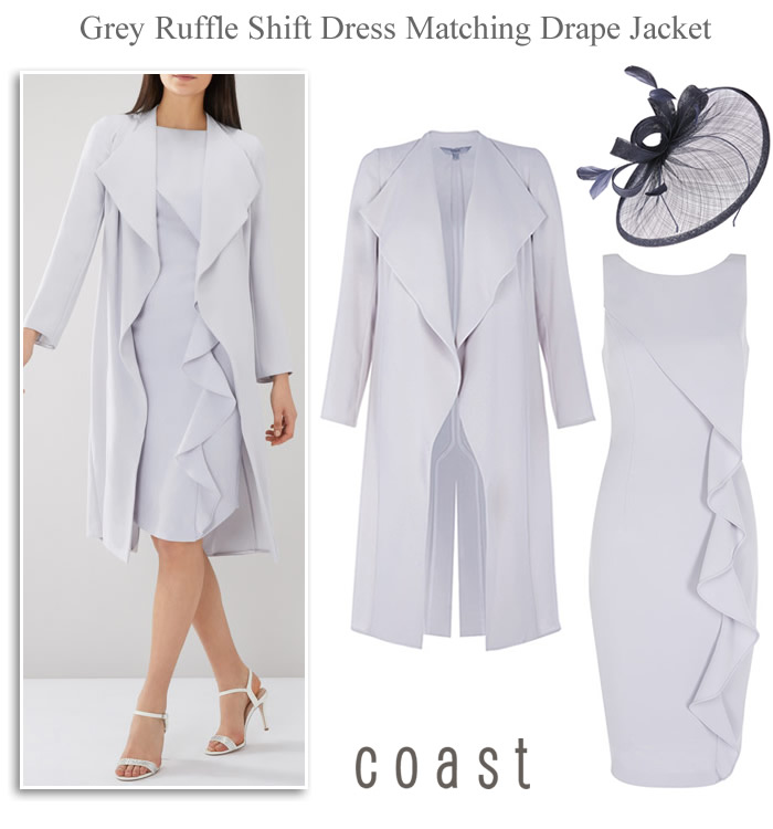 Coast occasionwear shanie ruffle shift dress matching jacket spring wedding outfits 2018