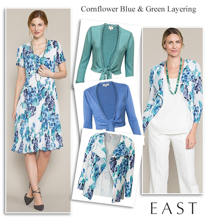 East Blue Green Floral Dresses Cover ups and Linen Occasion  Trousers