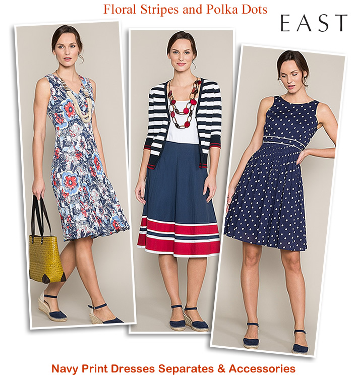 East colour block floral stripe print summer dresses skirts and tops
