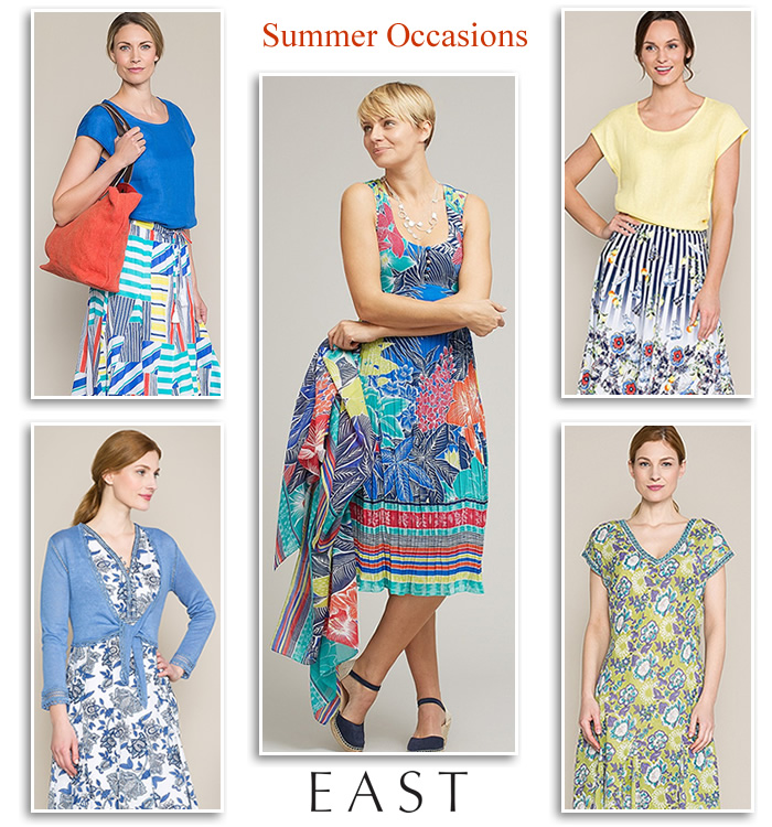 East colourful floral printed pleated skirts dresses and matching cover ups