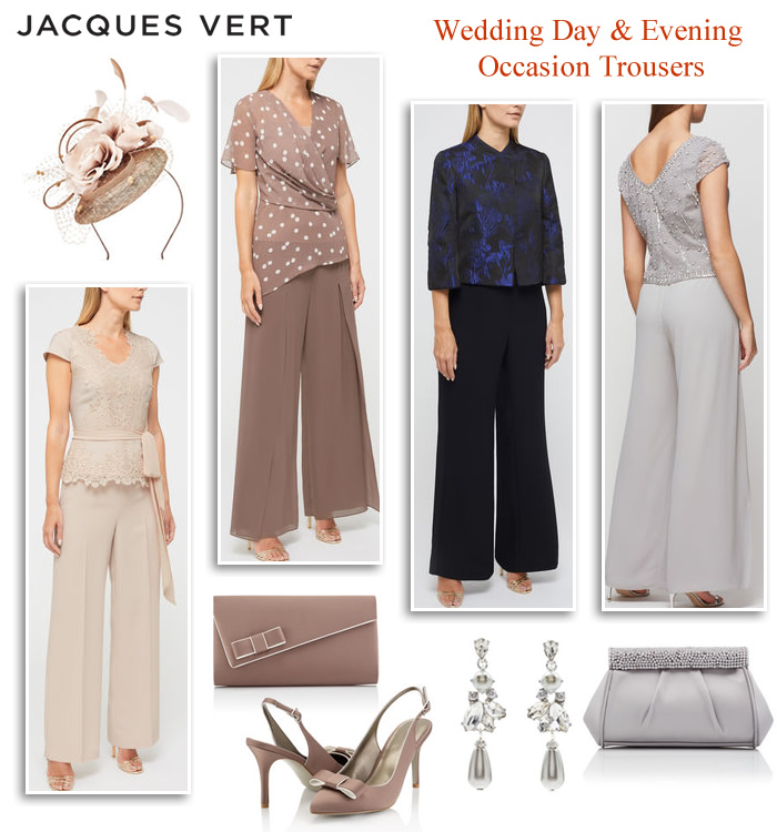 Jacques Vert evening trousers wedding trouser suits matching tops jackets shoes hats and bags