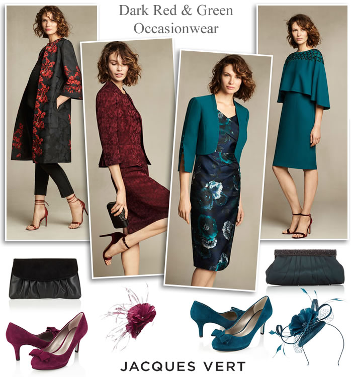 Jacques Vert Dark Red and Green Wedding Outfits and Occasionwear