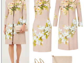 Hobbs occasionwear Francine Mother of the Bride summer dress matching occasion coat Hobbs Mother of the Bride summer wedding outfit floral shift dress matching coat