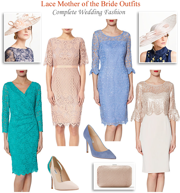 John Lewis Mother of the Bride outfits lace dresses hats matching shoes and bags