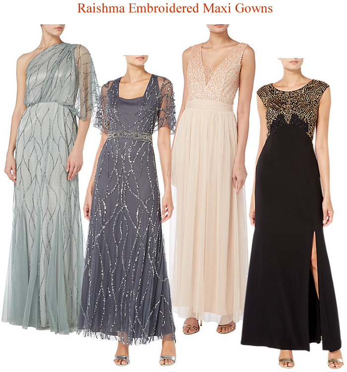 Raishma Mother of the Bride Evening Maxi Gowns Beaded Sequin Embroidered occasion Dresses