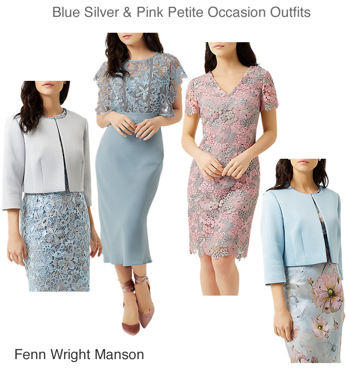 Fenn Wright Manson Petite Dresses and Jackets 2019 Mother of the Bride Occasionwear pink blue and silver