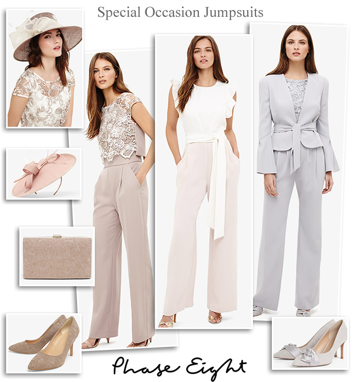 Phase Eight occasionwear frilled sleeve and lace Jumpsuits Modern Mother of the Bride trouser suits