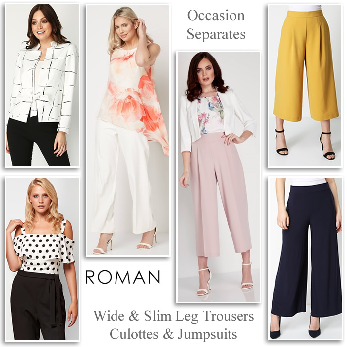 Roman Originals occasionwear SS19 evening trousers jackets dressy trouser suits jumpsuits