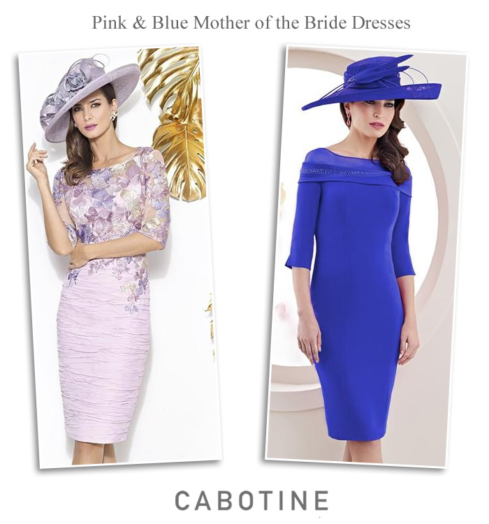Cabotine occasionwear pink and blue plus size Mother of the Bride dresses