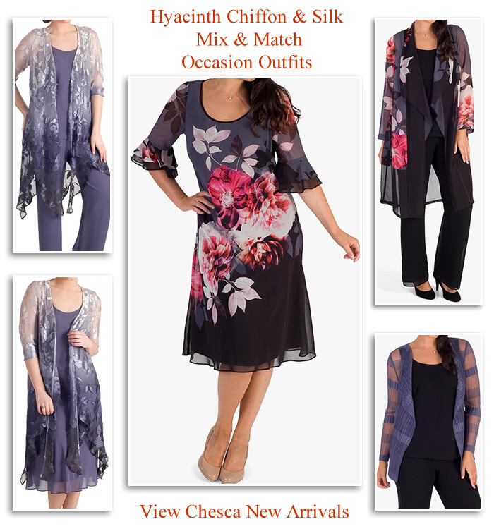 Plus size MOTB occasion mix and match two three piece dress and trouser suits