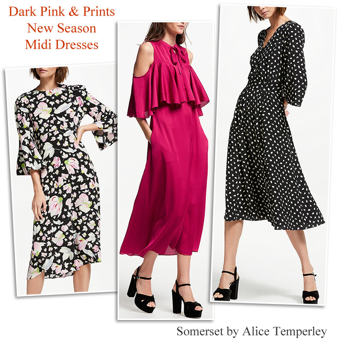 Somerset by Alice Temperley occasionwear pink floral print designer midi dresses