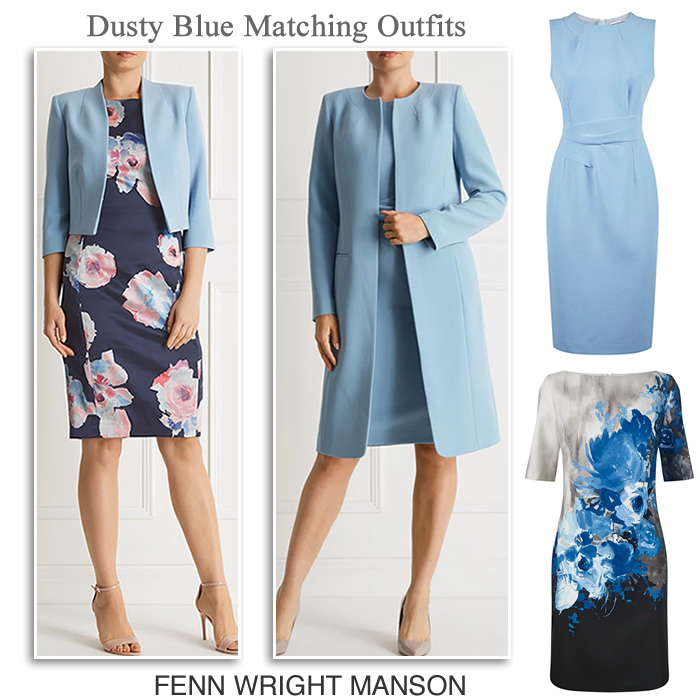 Fenn Wright Manson Blue Occasion Dresses Matching Jackets and Autumn Wedding Coats