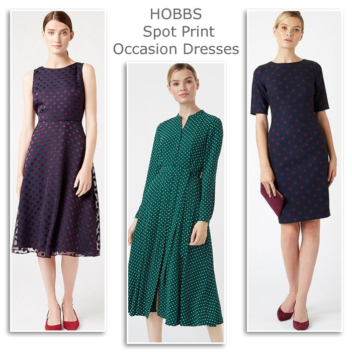 Hobbs polka dot occasion dresses and winter wedding outfits