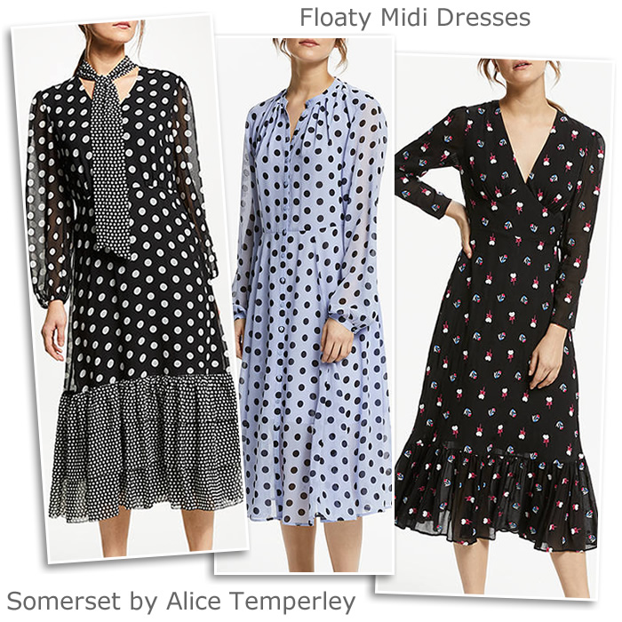 Somerset by Alice Temperley floaty vintage style midi dresses with sleeves