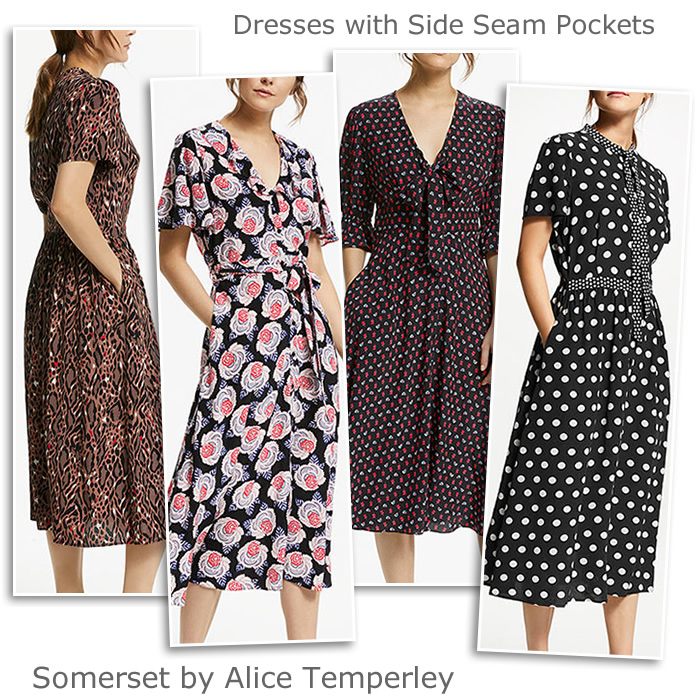 Somerset by Alice Temperley vintage midi dresses with side seam pockets