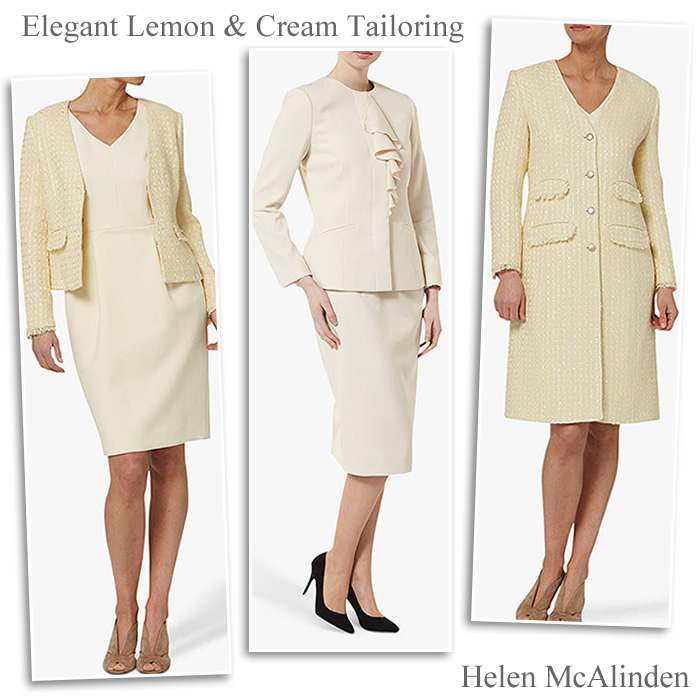 Helen McAlinden Designer Pencil Skirt and Dress Suits Lemon Cream MOTB Outfits