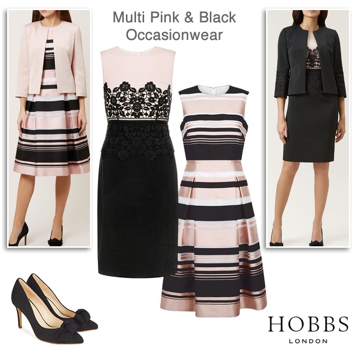 Hobbs Sale pink black occasion dresses and matching jackets