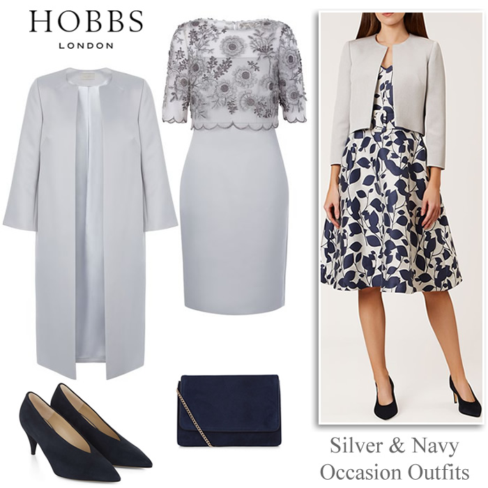 Hobbs occasionwear navy silver Mother of the Bride wedding outfits