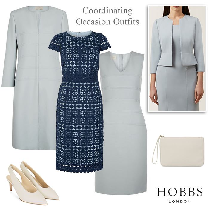 Hobbs Matching Occasion Outfits Blue Mother of the Bride Dresses Coats Jackets