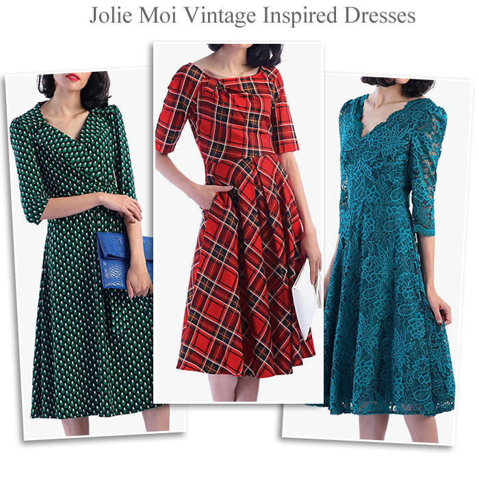 Jolie Moi Vintage Occasionwear Swing Tea Dresses Retro Fashion