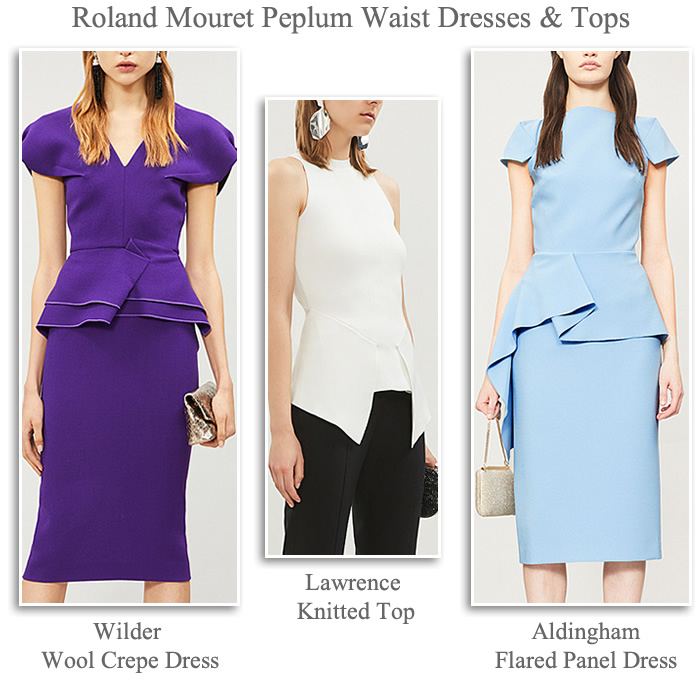 Roland Mouret designer peplum waist occasion dresses and evening tops