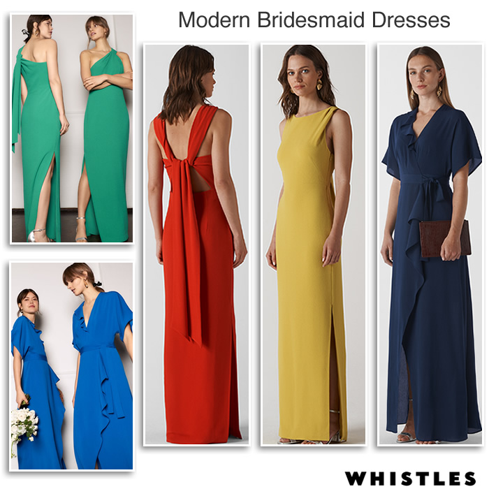 Whistles bridesmaid dresses modern wedding outfits and evening occasionwear.