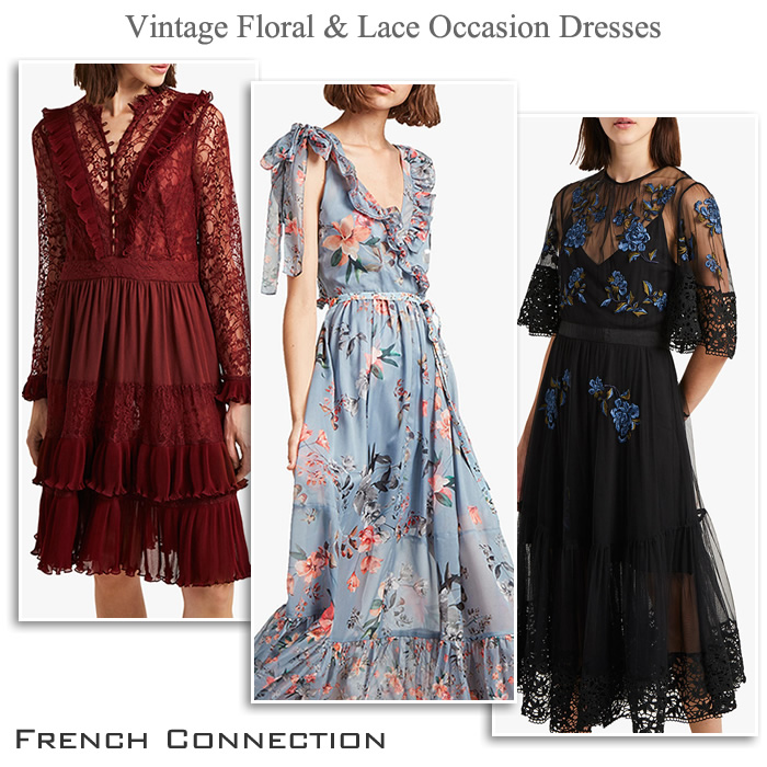 French Connection Occasionwear Vintage Floral Lace Dresses