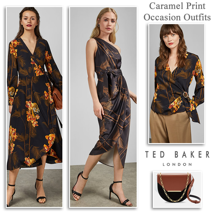 Ted Baker autumn wedding outfits wrap over occasion dresses and tops