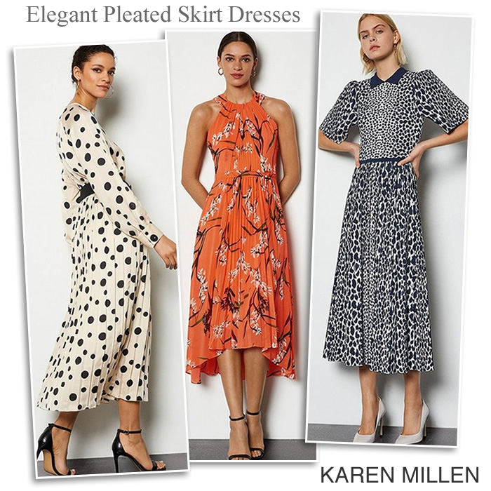 Karen Millen Pleated Midi Skirt Occasion Dresses