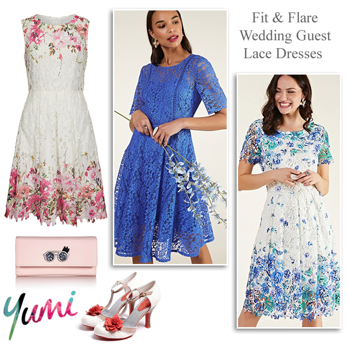 Yumi Wedding Guest Outfits Fit & Flare Lace Occasion Skater Dresses
