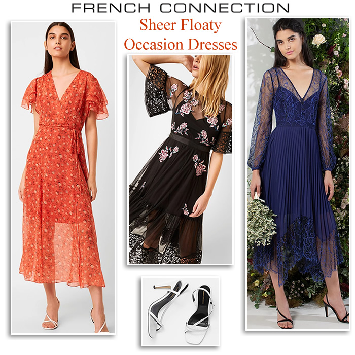 French Connection Sheer Floaty Fit and Fit Occasion Dresses