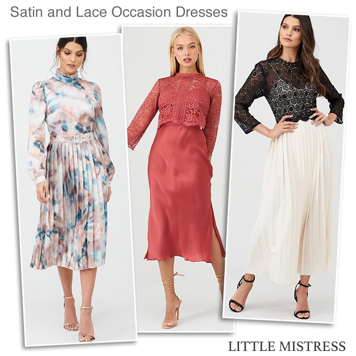 Little Mistress satin and lace occasion dresses
