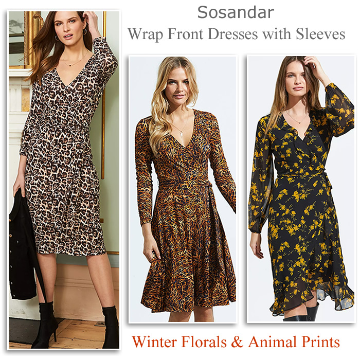 Sosandar Wrap Front Dresses with Sleeves under £100