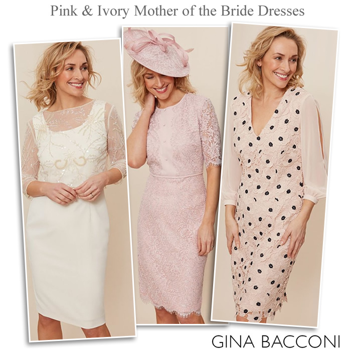 Gina Bacconi Pink and Ivory Mother of the Bride Dresses