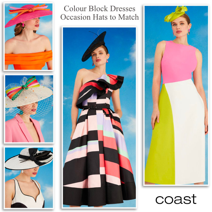 Coast Wedding Outfits Race Day Colour Block Dresses and Hats