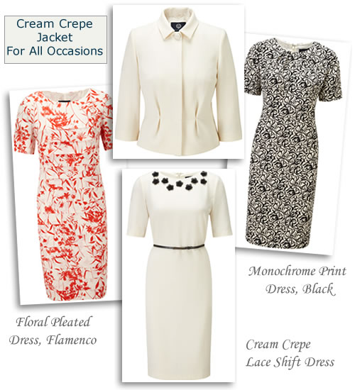 Viyella Shift Dresses and Cream Cropped Occasion Jacket