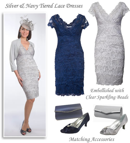 silver lace dresses uk